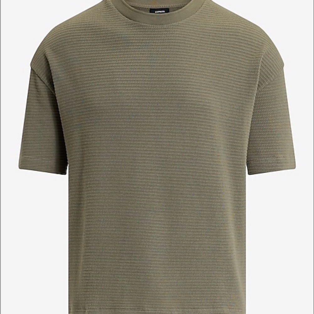 Boxy Textured Crew Neck T-Shirt